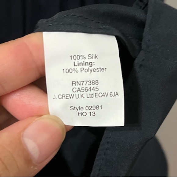 J. CREW Brigitte Navy Silk Chiffon V-Neck Empire Dress Size 2 - Picture 6 of 6